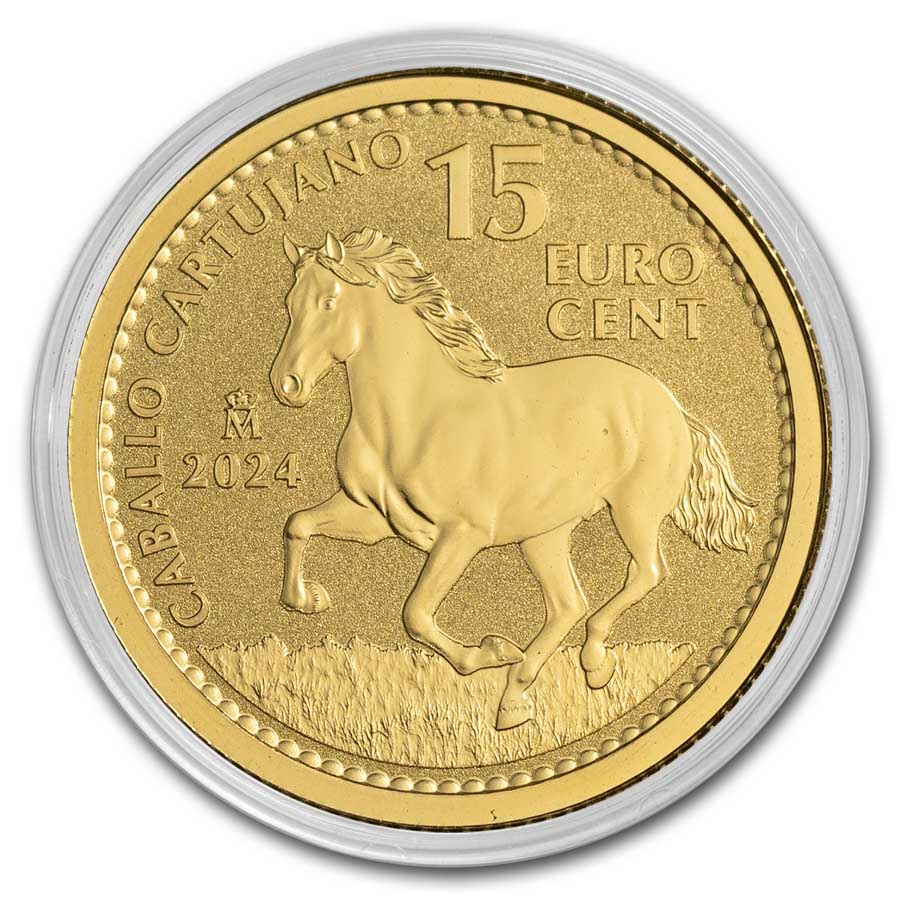 2024 Spain 1/10 oz Gold Reverse Proof Stallion Doubloon | eBay